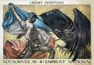 Crédit Lyonnais. Zeichnen Sie den 4. Nationalen Kredit, 1918